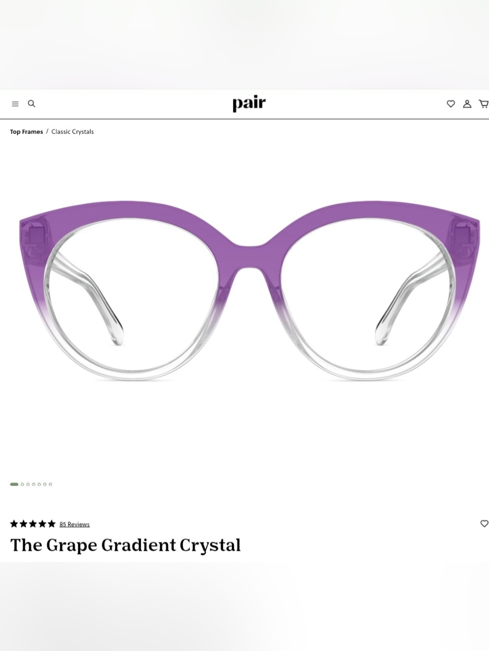 Pair Eyewear Zuri Style Magnetic Topper "The Grape Gradient Crystal"
